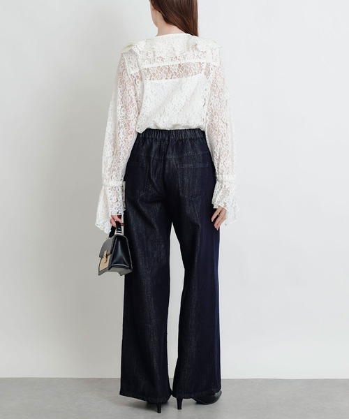 PICCIN PERLA ブラウス シャツ レースフリルブラウス レディース