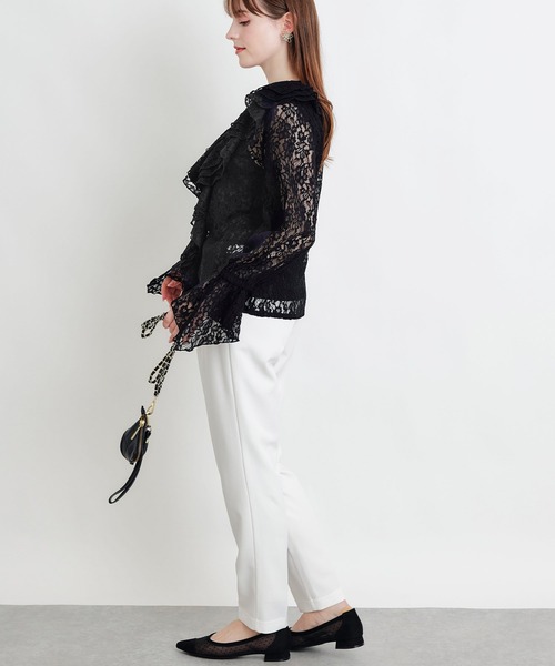 PICCIN PERLA ブラウス シャツ レースフリルブラウス レディース