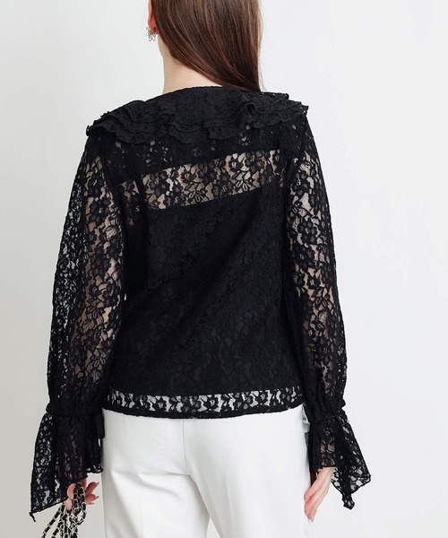 PICCIN PERLA ブラウス シャツ レースフリルブラウス レディース