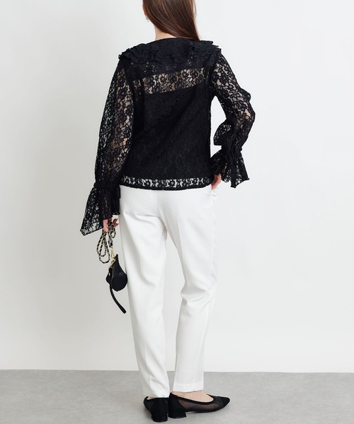 PICCIN PERLA ブラウス シャツ レースフリルブラウス レディース 