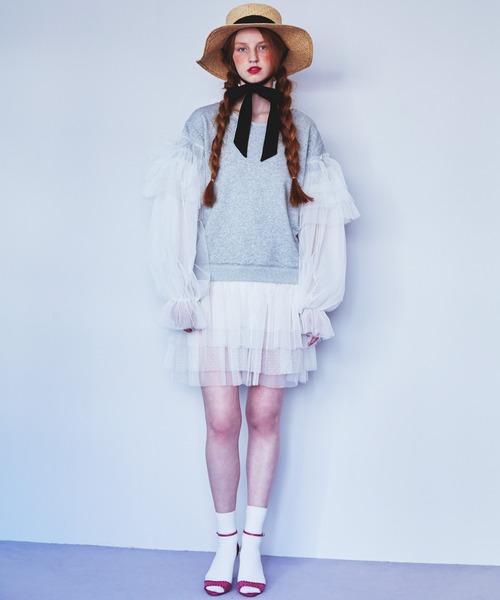 「J1U by LA BELLE ETUDE」 長袖ワンピース FREE ライトグリーン レディース_画像7