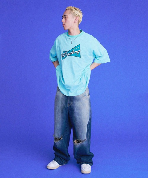 「BAD BOY」 半袖Tシャツ L グリーン メンズ_画像4