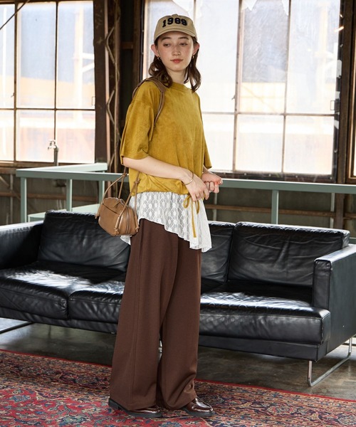 George's タンクトップ ノースリーブ レース切替タンクトップ