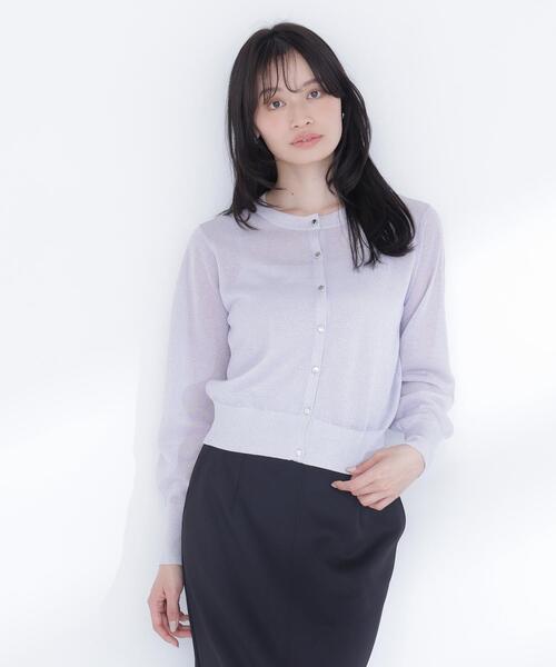 カーディガン 「Oggi.jp掲載」ラメシアーベーシックカーディガン レディースの画像