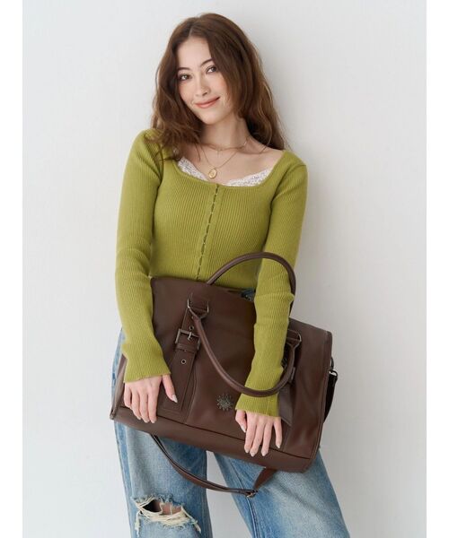 ショルダーバッグ バッグ 「A4・PC収納可能」ベルトデザインBIG ショルダーBAG レディースの画像