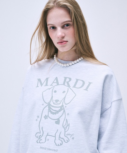 「Mardi Mercredi」 スウェットカットソー FREE ホワイト×グレー レディース_画像9