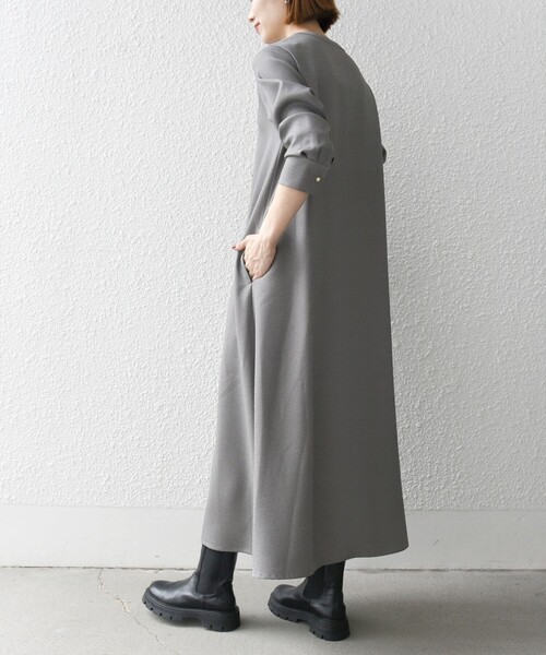「SHIPS any」 シャツワンピース ONE SIZE グレー レディースの画像