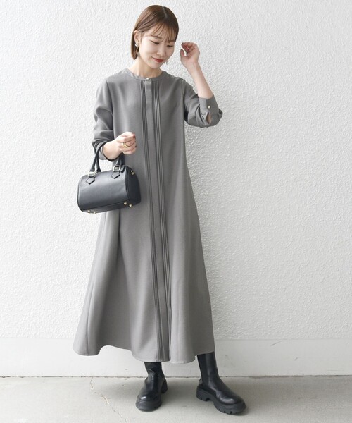「SHIPS any」 シャツワンピース ONE SIZE グレー レディースの画像