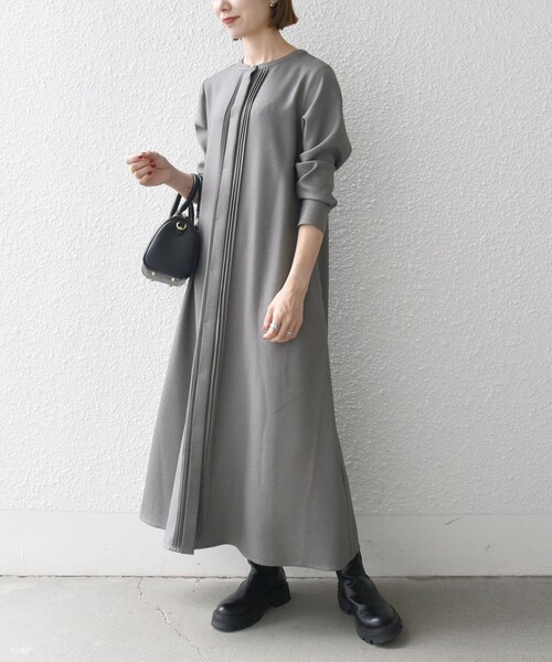 「SHIPS any」 シャツワンピース ONE SIZE グレー レディースの画像