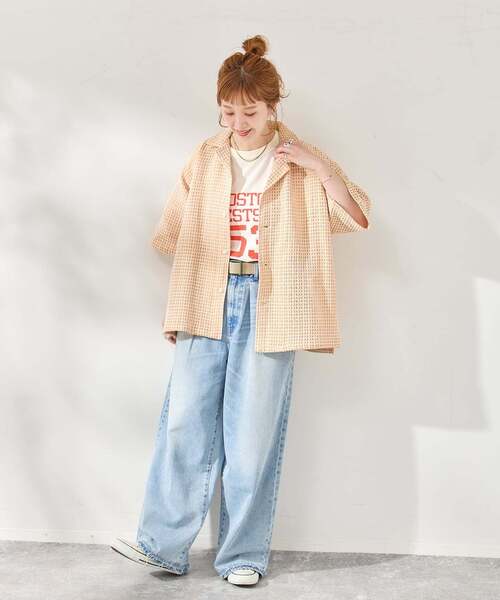 即完売　ZOZOTOWN限定　B.C STOCK アソート　花柄　シャツ 美品 B.C STOCK（ベーセーストック） シャツ インドアソートレースシャツ