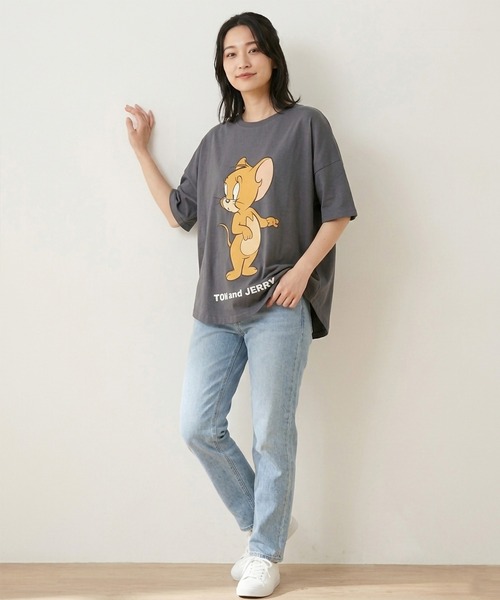 tシャツ 半袖 TOMandJERRY トムとジェリー レディース オーバーサイズ