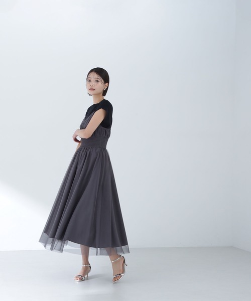 「NATURAL BEAUTY BASIC」 キャミソールワンピース MEDIUM チャコールグレー レディース_画像7