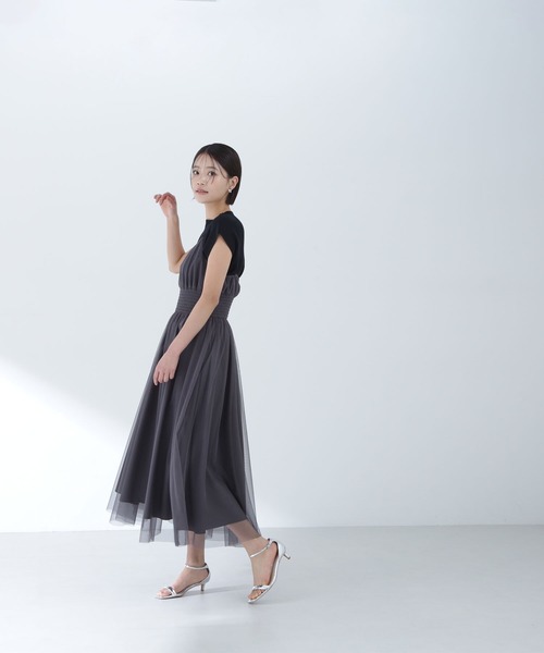 「NATURAL BEAUTY BASIC」 キャミソールワンピース MEDIUM チャコールグレー レディース_画像8