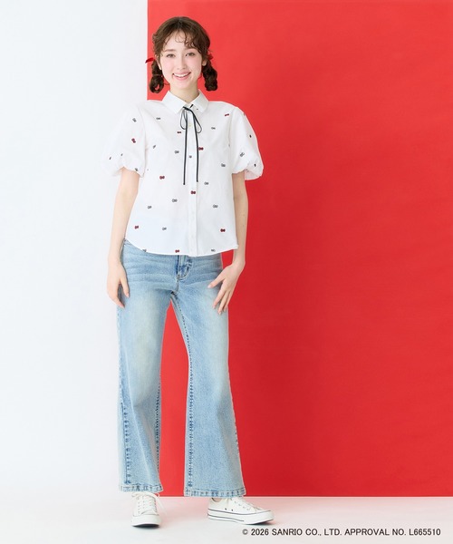 Jolly Poupee ブラウス シャツ 夏 半袖 「HELLO KITTY」ハローキティ