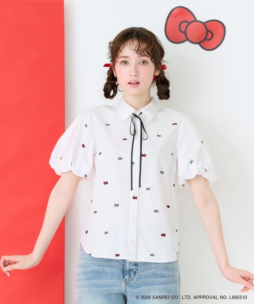 Jolly Poupee ブラウス シャツ 夏 半袖 「HELLO KITTY」ハローキティ 