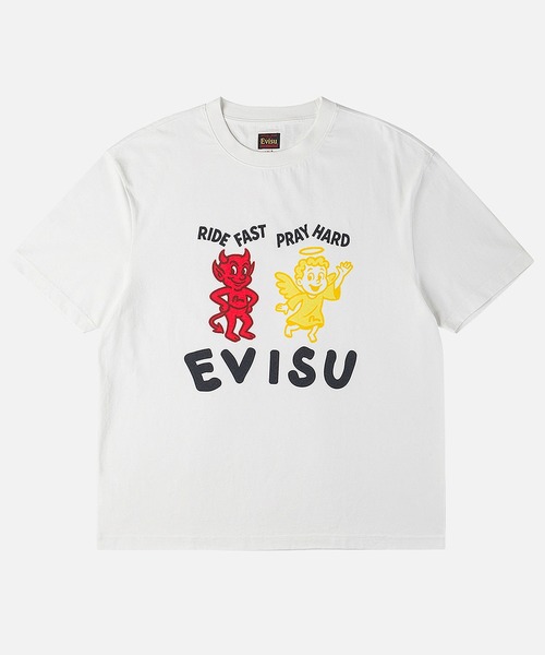 EVISU（エヴィス） tシャツ EJ， RIDE FAST PRAY HARD S/S TEE メンズ