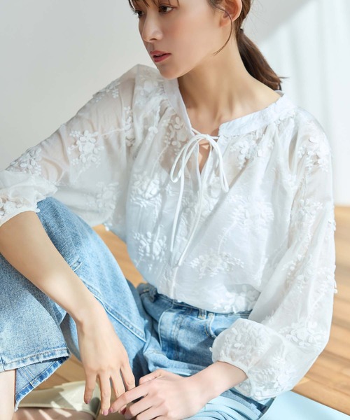 「fifth」 7分袖ブラウス M ホワイト レディース_画像3