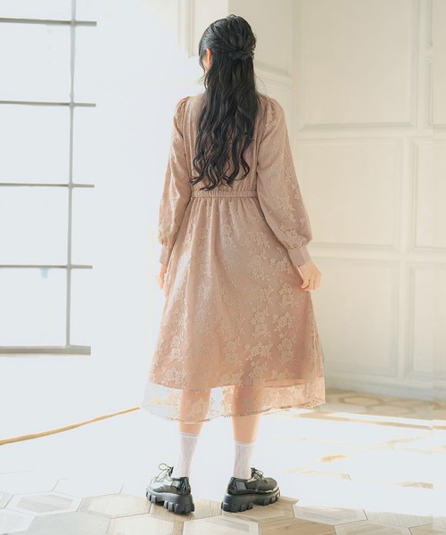 「Newlyme」 長袖ワンピース MEDIUM ブルーグレー レディース_画像8