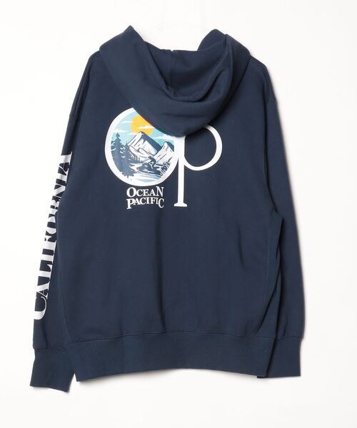 「OP Ocean Pacific」 ワンポイントジップアップパーカー X-LARGE ネイビー メンズ_画像2