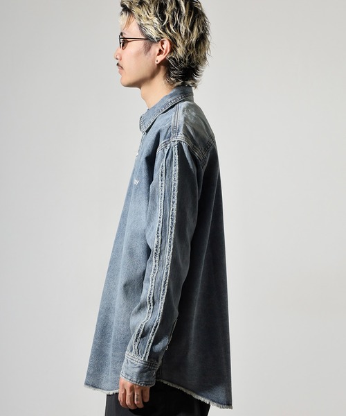 「NERDY」 長袖シャツ S ネイビー メンズ_画像4