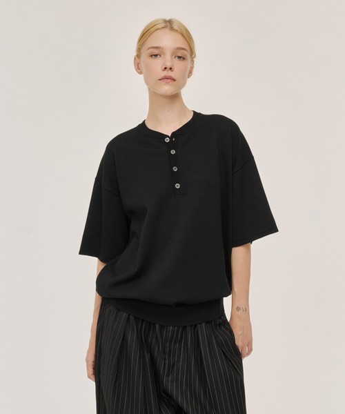 WETTEMPT セーター ニット HIGH GAUGE HENRY NECK S/S KNIT