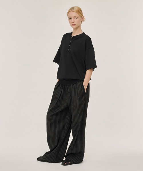 WETTEMPT セーター ニット HIGH GAUGE HENRY NECK S/S KNIT
