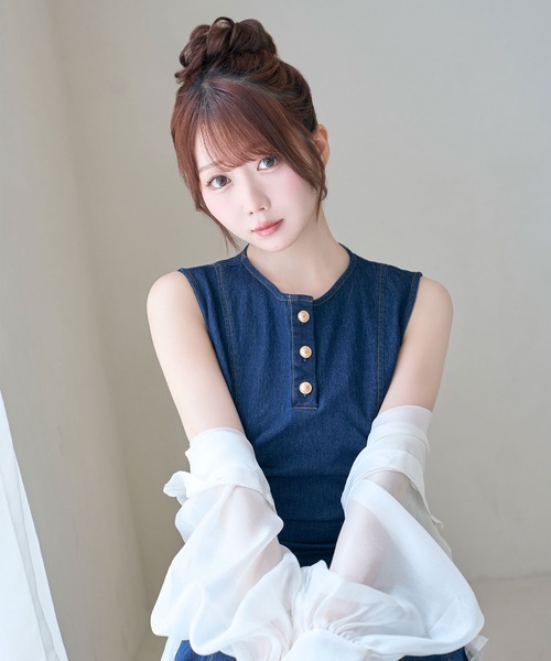 Rose Muse（ロゼミューズ） ブラウス シャツ Volume sleeve sheer