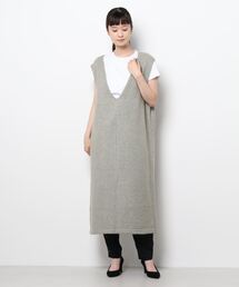 STYLEBLOCK ワンピース ミックスブークレーニット深Vネック