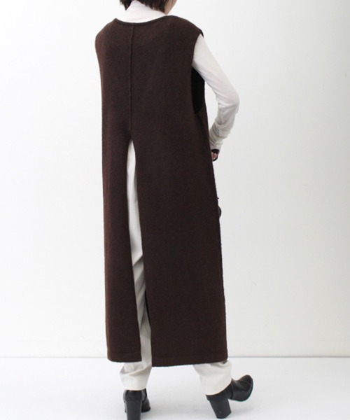 STYLEBLOCK ワンピース ミックスブークレーニット深Vネック