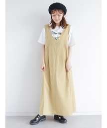 ワンピース ジャンパースカート Vネックタックジャンパースカート :66501742:ZOZOTOWN Yahoo!店 - 通販 - Yahoo!ショッピング