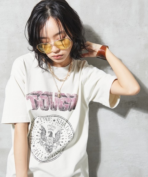 tシャツ ヴィンテージライク集合Tシャツ大人 レディース 杢オーバーダイロゴヴィンテージライクTシャツ[品番