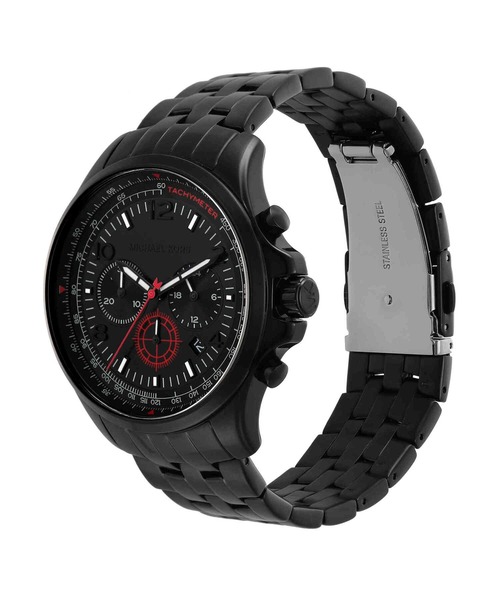 マイケルコースディランメンズ腕時計レッドシリコンバンドブラック文字盤MK8774 MICHAEL KORS（マイケルコース） 腕時計 腕時計 メンズ アナログ
