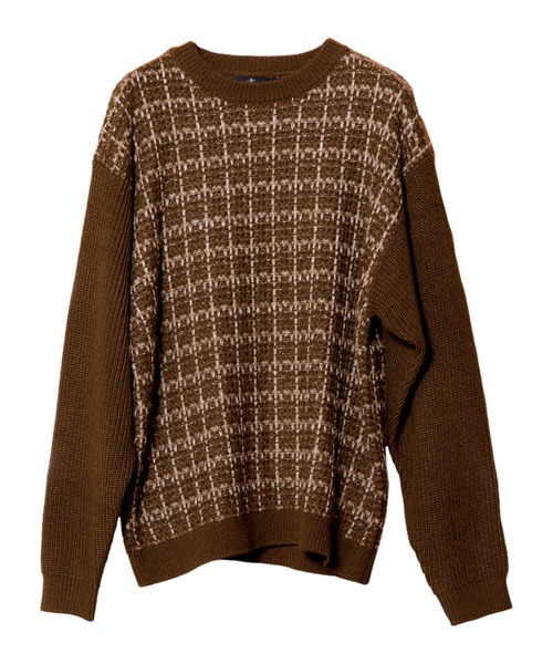 NO ID.（ノーアイディー） セーター ニット 「NO ID.」Tweed Knit Crew