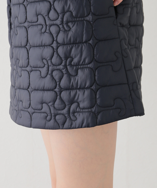 (SALE)(ガニー)ライラックミニスカート GANNI スカート 「GANNI / ガニー」 Shiny Quilt Mini Skirt