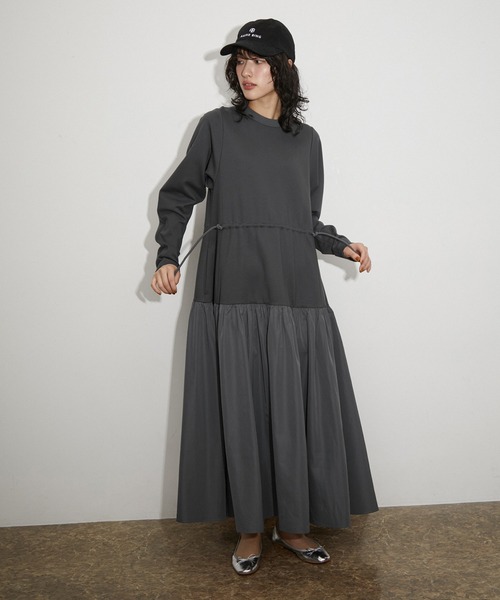 ADAM ET ROPE' タフタコンビワンピース サステナブル】タフタコンビワンピース | アダムエロペ(ADAM ET