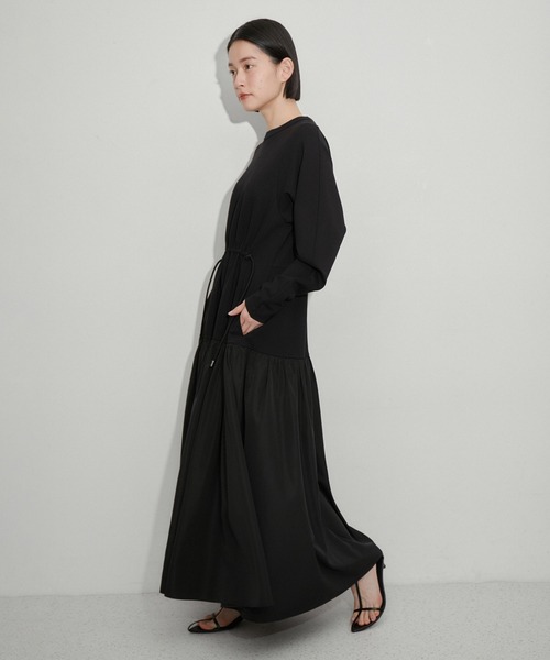ADAM ET ROPE' タフタコンビワンピース ADAM ET ROPE'｜【サステナブル】タフタコンビワンピース