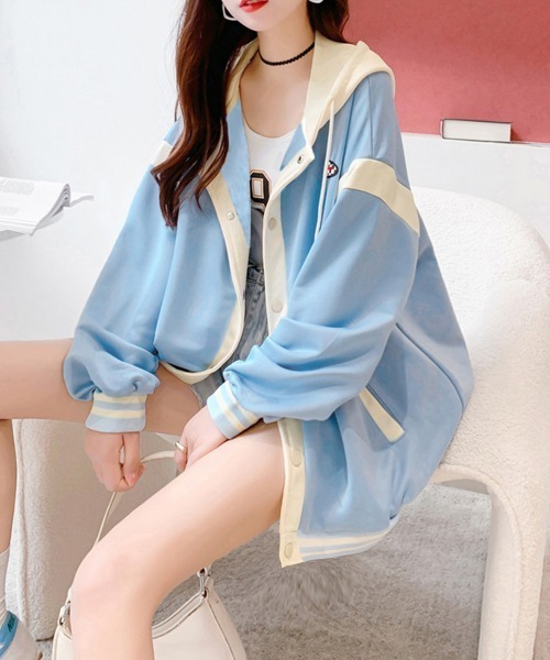 売れ筋商品|||イチ パーカー・スウェットシャツ レディース アウター IHKALA - Sweatshirt - doeskin stripe miniministore パーカー パーカーレディース 春秋薄手