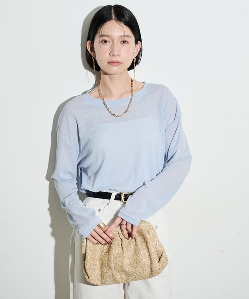 Shelly island tシャツ シアーロングスリーブトップス