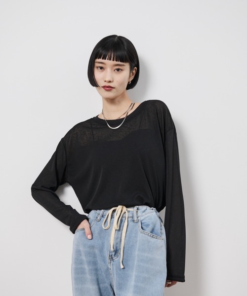 tシャツ シアーテレコロングスリーブトップス レディース N.O.R.C｜シアーテレコロングスリーブトップス | Rakuten