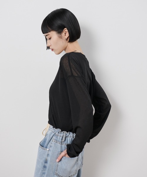 Shelly island tシャツ シアーロングスリーブトップス