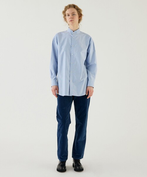 ブラウス シャツ プレミアムオックス カットオフスタンドカラーシャツ レディース GALERIE VIE ブラウス シャツ プレミアムオックス カットオフ