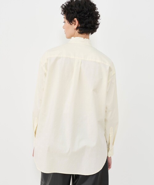 ブラウス シャツ プレミアムオックス カットオフスタンドカラーシャツ レディース GALERIE VIE ブラウス シャツ プレミアムオックス カットオフ