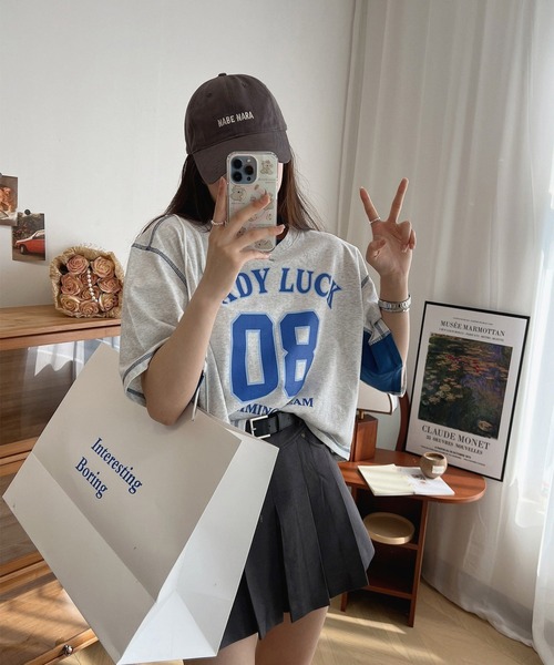 tシャツ コットンレーヨンナンバリングTシャツ レディース コットンレーヨンナンバリングTシャツ（Tシャツ/カットソー