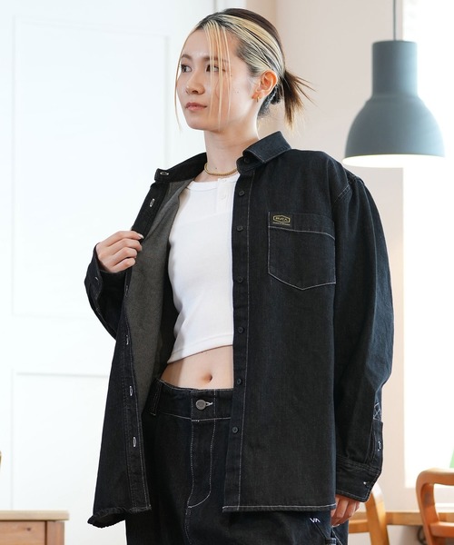 ブラウス シャツ RVCA/ルーカ デニム 長袖シャツ BE044-106 レディース