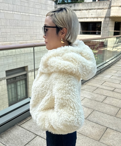 フーディブルゾン　ナチュラル ブルゾン アウター ファーブルゾン レディース : ZOZOTOWN Yahoo