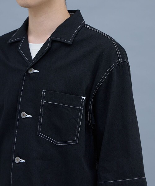【特別価格】UNITED TOKYO デニム ショートスリーブシャツ アウトラストデニム ショートスリーブシャツ(1 BLACK): : メンズ