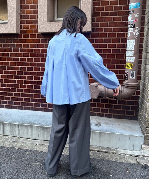 ブラウス シャツ タイプライタータックボリュームシャツ -手洗い可- レディース