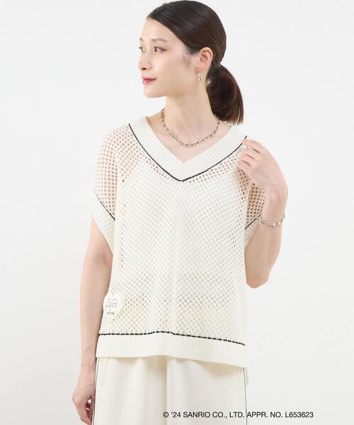 ニット セーター 「Soffitto×PATTY＆JIMMY」コラボ　メッシュニットベスト レディース