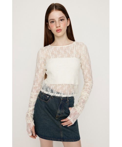 SLY（スライ） ブラウス シャツ BASIC CUT LACE TOPS ベーシック