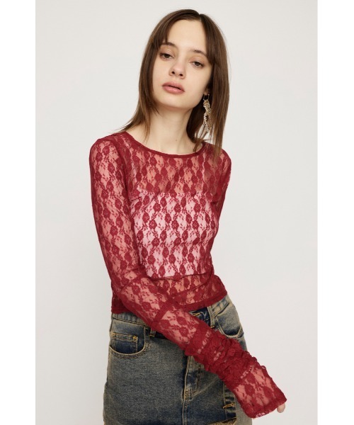 シャツ/ブラウス(半袖/袖なし) CLASSIC LACE TOPS Lace Ladies（レースレディース） フロントタック スキッパー 半袖